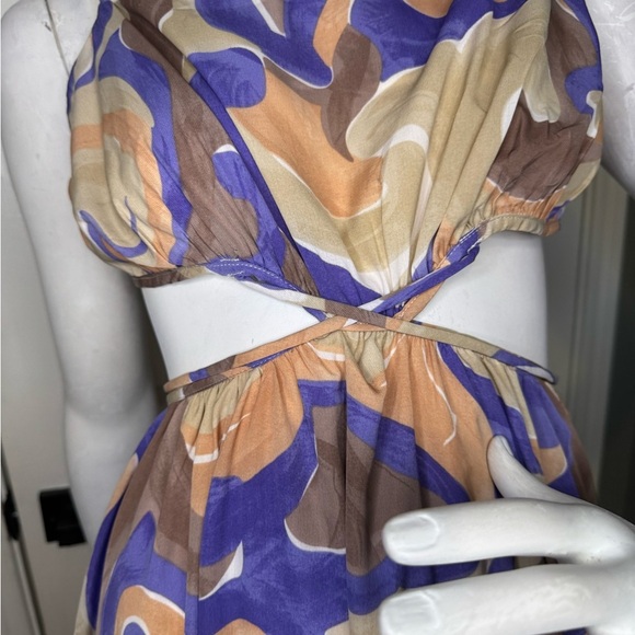 ASTR Sanger Dress In Purple Peach Swirl Features Size Medium.  #115 - Picture 4 of 11